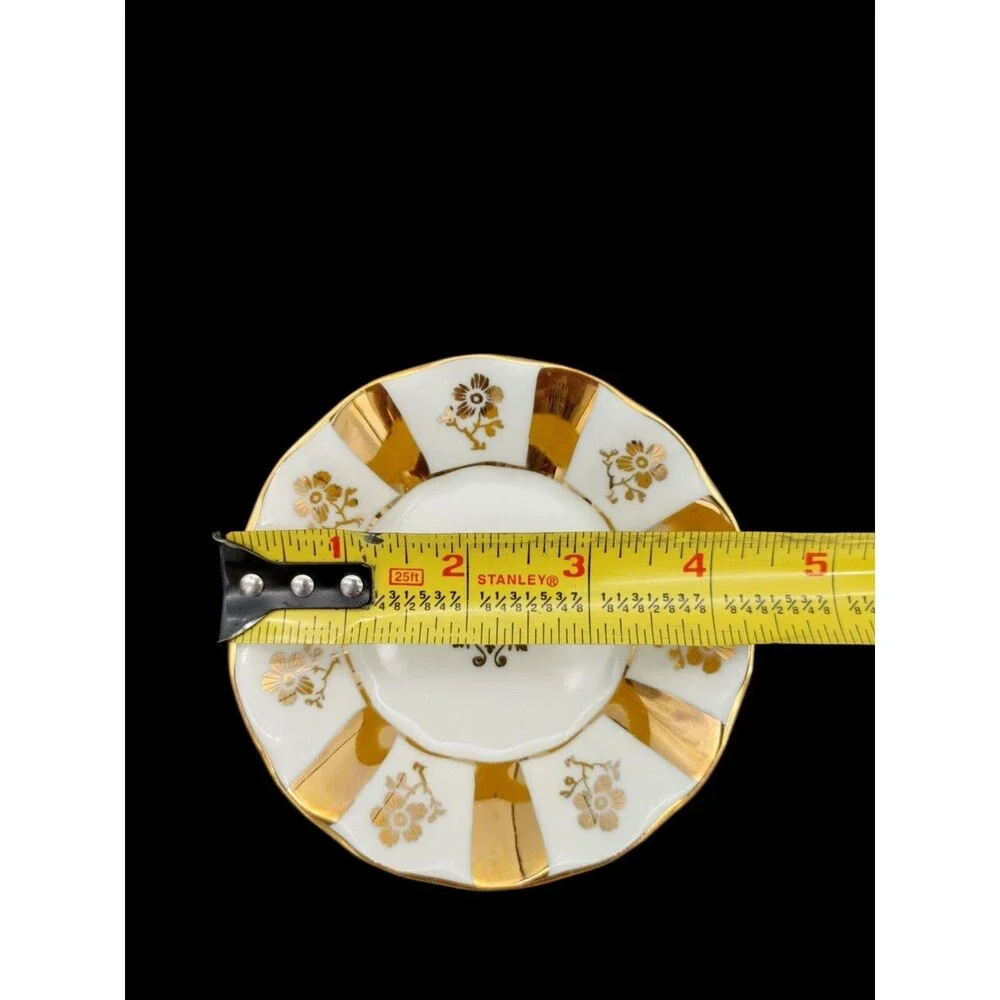 2 Epiag Royal Czechoslovakia 22K Gold Encrusted Floral Bread Plates Scalloped